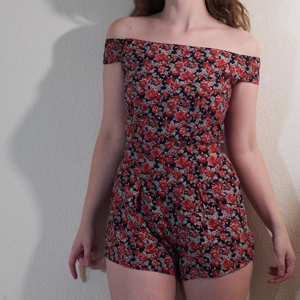 Vintage Rose Print Romper